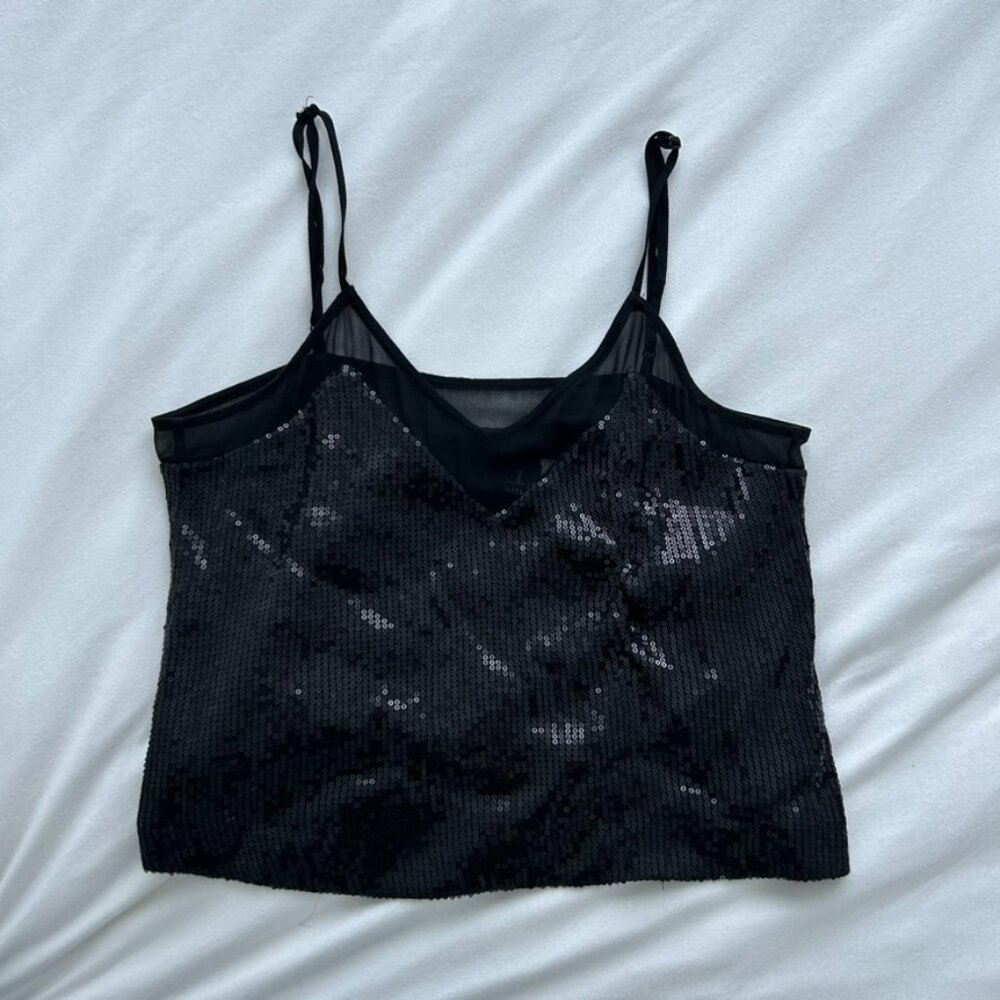 Sequin crop tank top